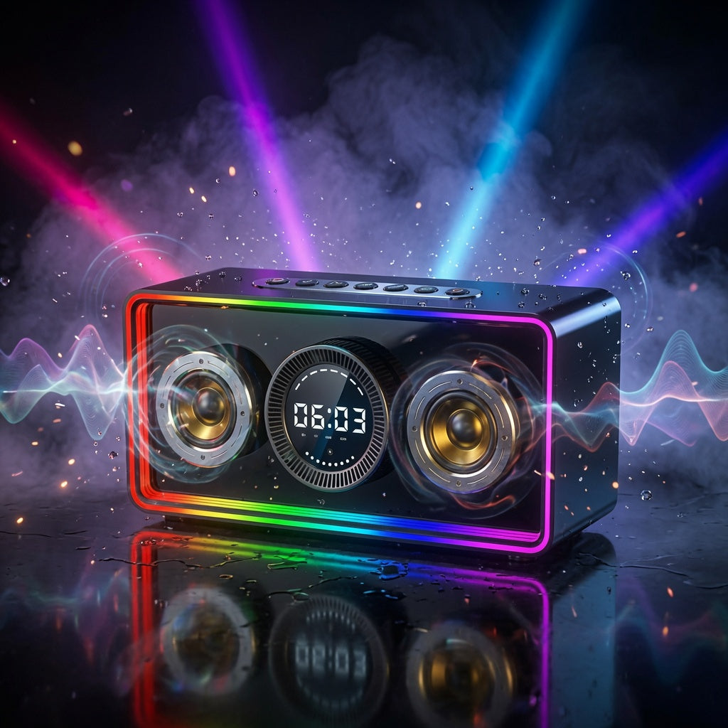 K10 2.1 Channel Bluetooth Speaker 40W High Power Built-in 8000mAh Battery Portable Mini Speaker with RGB Light Bluetooth 5.3 4-Hour Playback