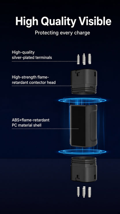 GB/T-T2 Portable Conversion Adapter for New Energy Vehicles AC380V Max 32A IP55 Plug and Play