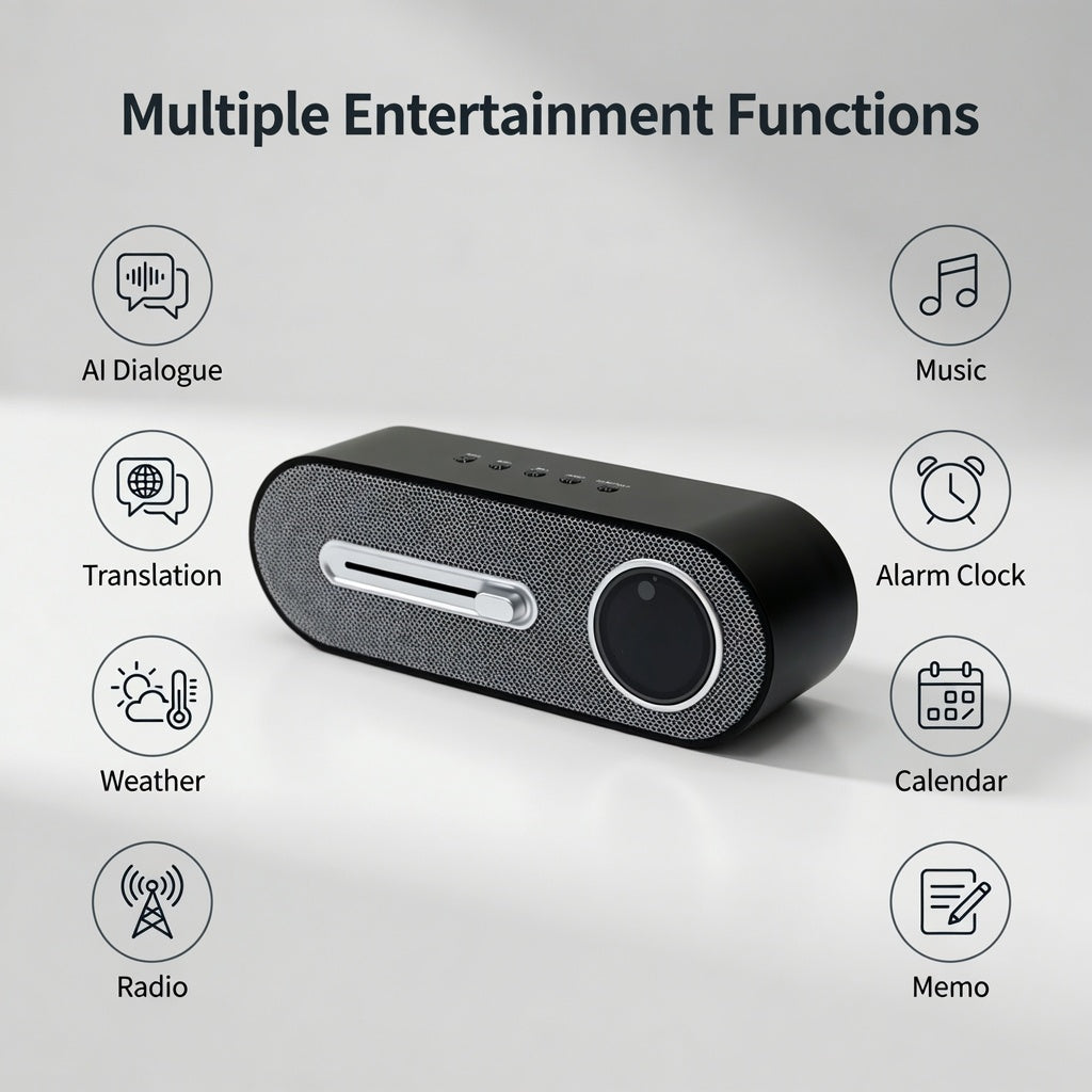 JY78-Pro AI Smart Bluetooth Speaker 10W Desktop Audio System with Translation Weather Radio and White Noise