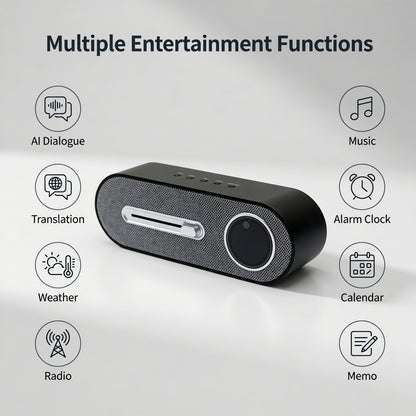 JY78-Pro AI Smart Bluetooth Speaker 10W Desktop Audio System with Translation Weather Radio and White Noise