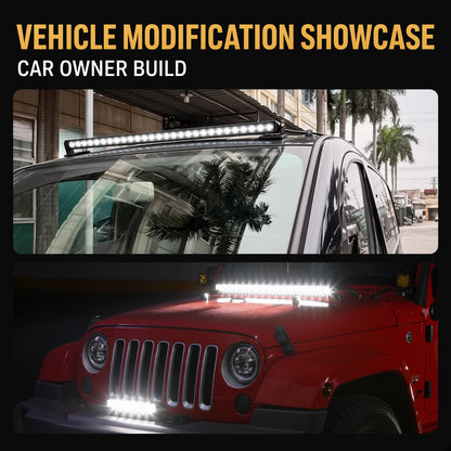 N1-160W-WY Off-Road LED Light Bar 31.5 Inch 160W 9-30V White Amber Dual Color Sanan 3570