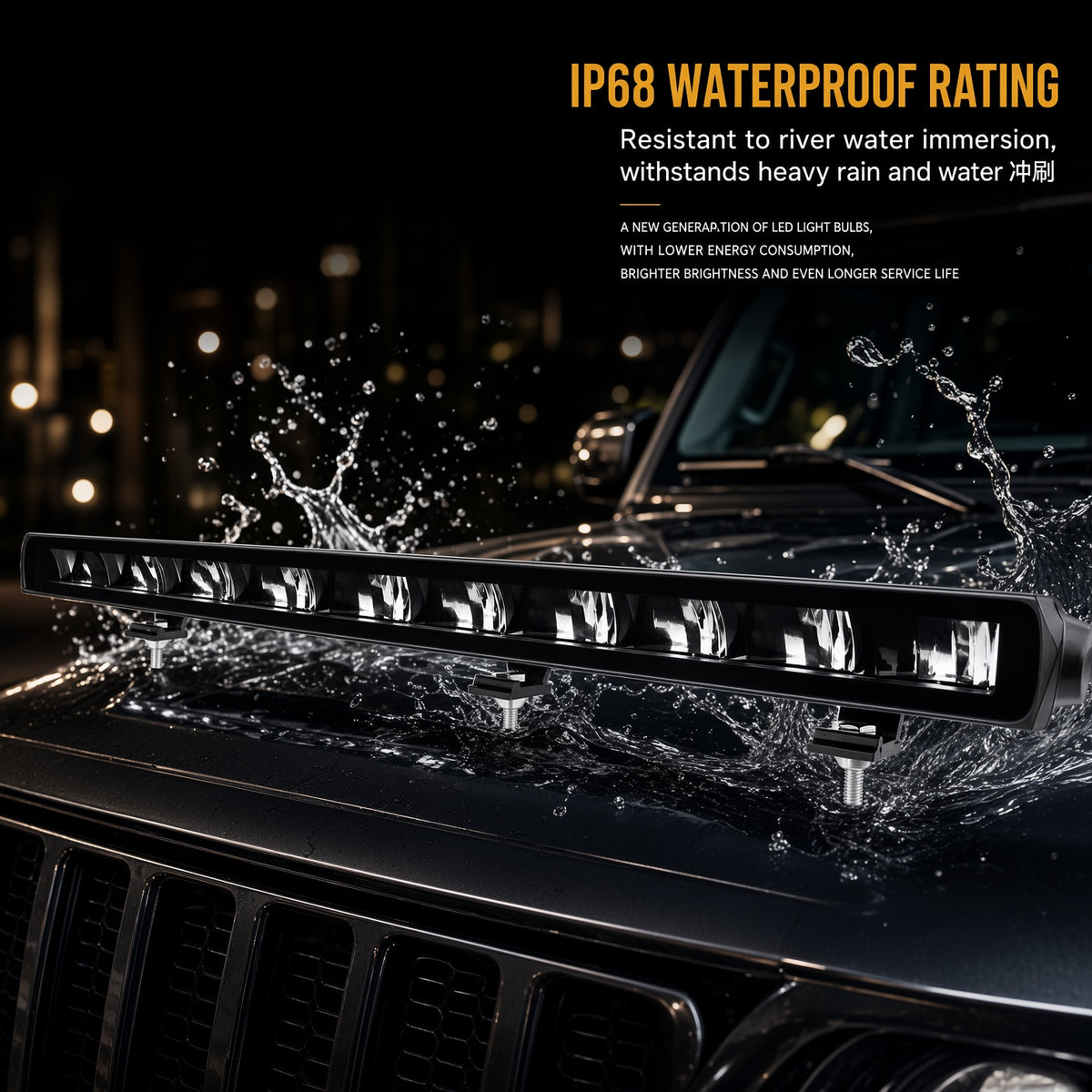 N1-160W-WY Off-Road LED Light Bar 31.5 Inch 160W 9-30V White Amber Dual Color Sanan 3570