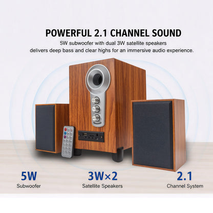 FT-C6BT Bluetooth Multimedia Speaker USB Powered 2.1 Channel Desktop Speaker with Remote Control
