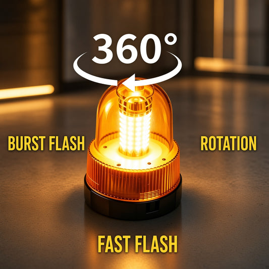 JD08 Warning Strobe Light 45W 9-24V Aviation Aluminum 3000K Amber 360 Degree Beacon