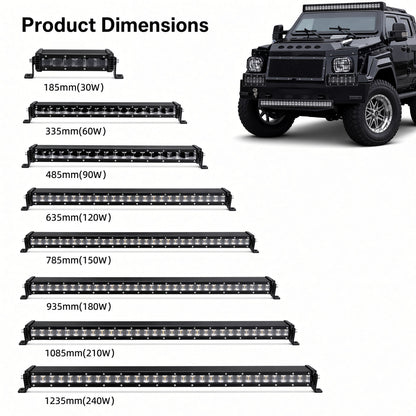 N2-30W-WY Off-Road LED Light Bar 8 Inch 30W 9-30V White Amber Dual Color Sanan 3570