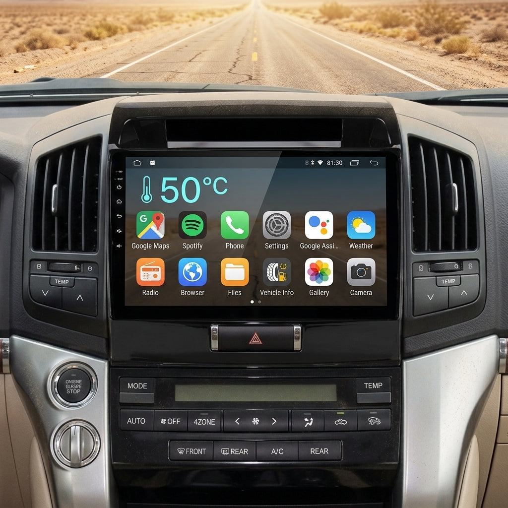 Android Car Navigation System for Toyota land cruiser 2007-2015 with Touch Screen, GPS, Bluetooth, WiFi, Apple CarPlay, Android Auto, Rear Camera Support, Smart Multimedia Player