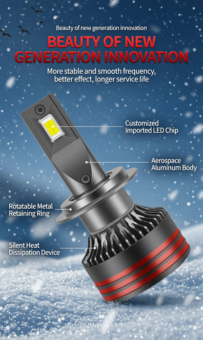Y8 PRO-H1-6500K H1 H7 H11 LED Car Headlight Bulb 6500K White Light 50-65W High Brightness Aviation Aluminum Cooling Long Lifespan