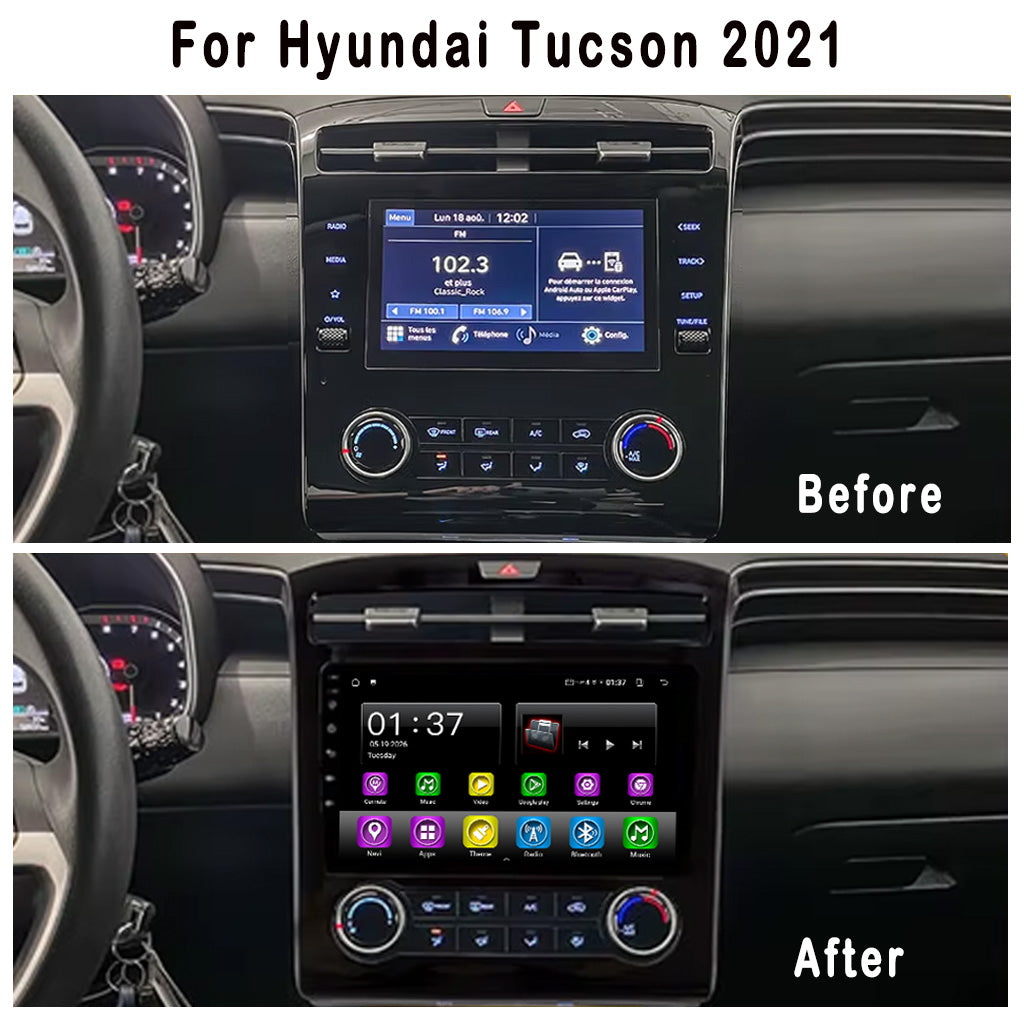 Smart Android  10inch  Car Navigation for  Hyundai Tucson  2021 with Touch Screen, GPS, Bluetooth, WiFi, Apple CarPlay, Android Auto, Rear Camera Support, Smart Multimedia Player