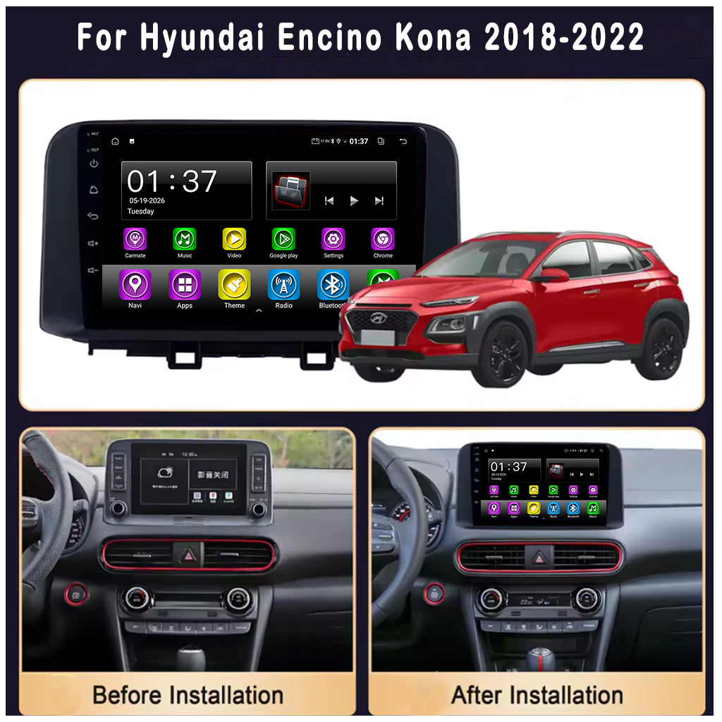 10 inch Android 15 Car Radio  for Hyundai Encino Kona 2018-2022 with Touch Screen, GPS, Bluetooth, WiFi, Apple CarPlay, Android Auto, Rear Camera Support, Smart Multimedia Player