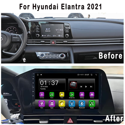 10 inch Android 15 Car Radio  for Hyundai Elantra 2021   with Touch Screen, GPS, Bluetooth, WiFi, Apple CarPlay, Android Auto, Rear Camera Support, Smart Multimedia Player