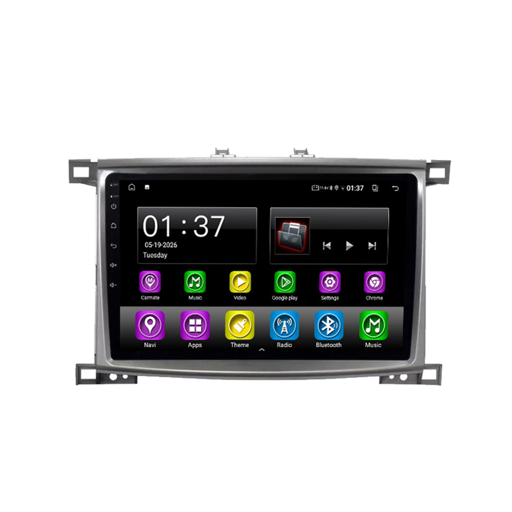 10 inch Android Car Navigation System for Toyota land cruiser 100 2005-2007 with Touch Screen, GPS, Bluetooth, WiFi, Apple CarPlay, Android Auto, Rear Camera Support, Smart Multimedia Player